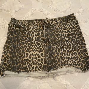 Cheetah Jean Skirt
